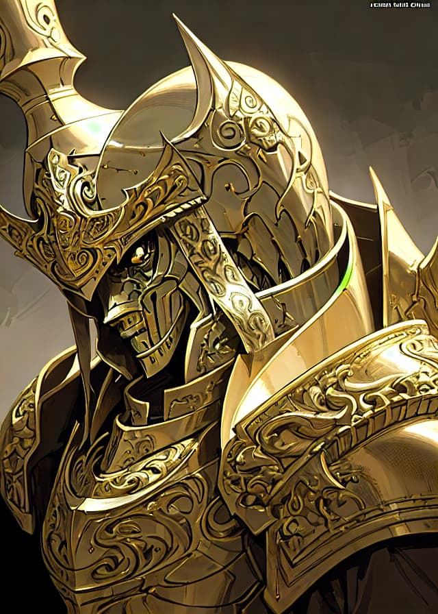 Counterfeit V3.0: anime portrait of a knight in ornate armor, dramatic lighting, highly detailed, illustration