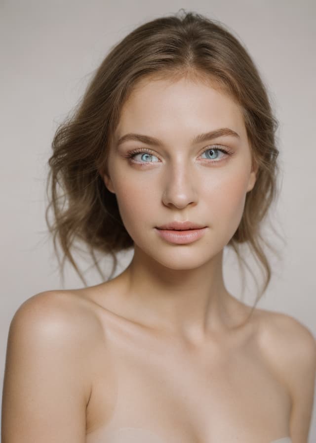 epiCPhotoGasm — beauty portrait on a clean studio backdrop, soft even light, detailed eyes and skin texture