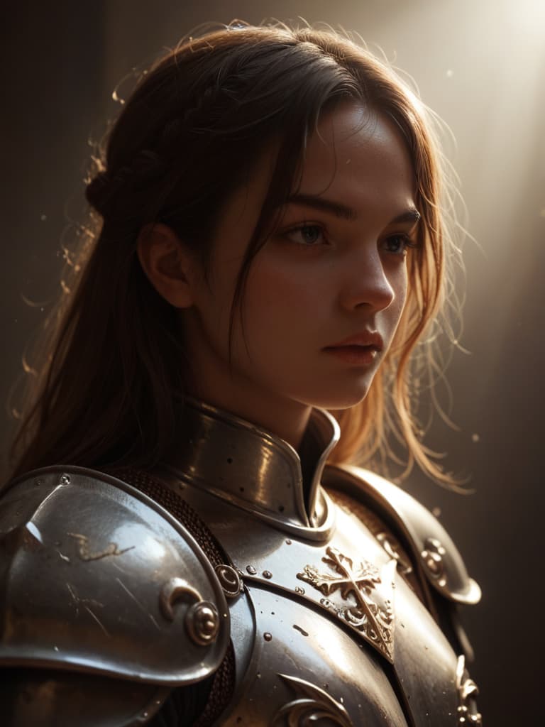 Pony Realism: anime portrait of a knight in ornate armor, dramatic lighting, highly detailed, illustration